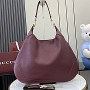 Gucci B Medium Shoulder Bag Burgundy Soft Grainy Leather - 49x46x4cm - 1