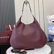 Gucci B Medium Shoulder Bag Burgundy Soft Grainy Leather - 49x46x4cm - 6