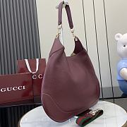 Gucci B Medium Shoulder Bag Burgundy Soft Grainy Leather - 49x46x4cm - 5