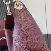 Gucci B Medium Shoulder Bag Burgundy Soft Grainy Leather - 49x46x4cm - 2