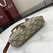 Gucci GG Emblem Super Mini Shoulder Bag Beige And Dark Brown - 19-23x13x2cm - 4