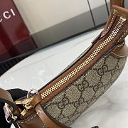 Gucci GG Emblem Super Mini Shoulder Bag Beige And Dark Brown - 19-23x13x2cm - 5