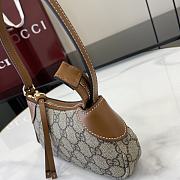 Gucci GG Emblem Super Mini Shoulder Bag Beige And Dark Brown - 19-23x13x2cm - 6