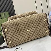 Gucci Medium GG Duffle Bag Beige And Ebony Canvas - 45x28x24cm - 2