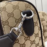 Gucci Medium GG Duffle Bag Beige And Ebony Canvas - 45x28x24cm - 6