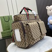 Gucci Original GG Medium Diaper Bag Beige And Ebony Canvas - 40x35x20cm - 5