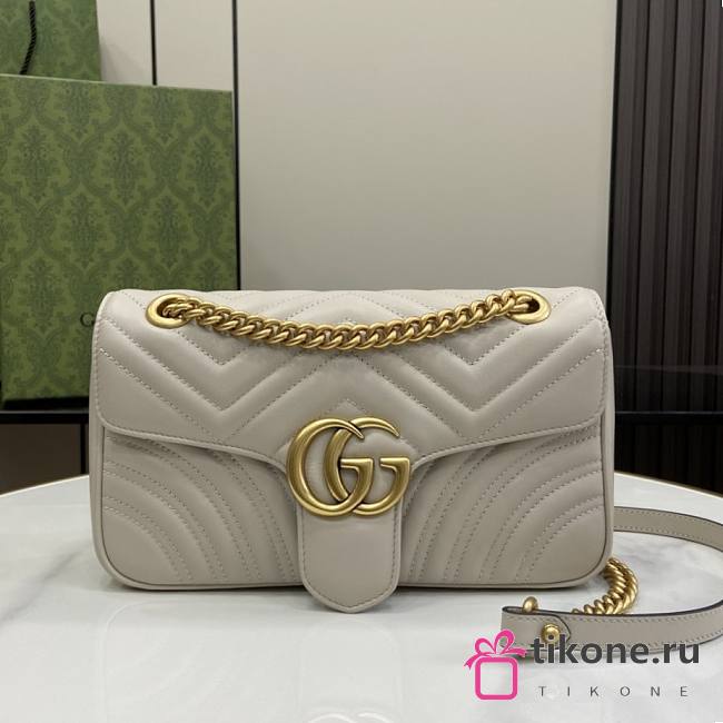 Gucci GG Marmont Small Shoulder Bag Light Grey - 26x15x7cm - 1