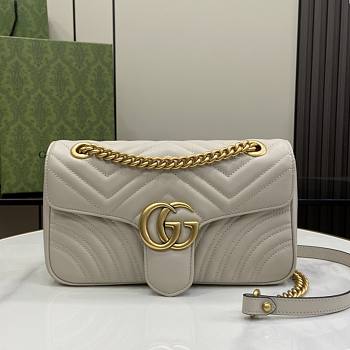 Gucci GG Marmont Small Shoulder Bag Light Grey - 26x15x7cm