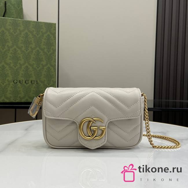 Gucci GG Marmont Super Mini Bag Light Grey - 10x16.5x4.5cm - 1