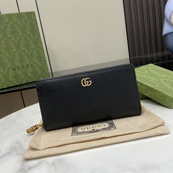 Gucci Zip Around Wallet With Bamboo Black - 19.5x11x3cm