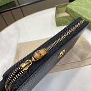 Gucci Zip Around Wallet With Bamboo Black - 19.5x11x3cm - 6