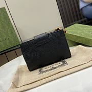 Gucci Medium Double G Wallet With Bamboo Black - 13x8.5x2cm - 2