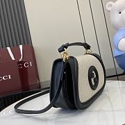 Gucci Blondie Small Top Handle Bag Black Beige Canvas - 26.5x16.5x8.5cm - 5