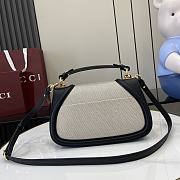 Gucci Blondie Small Top Handle Bag Black Beige Canvas - 26.5x16.5x8.5cm - 3