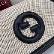 Gucci Blondie Small Top Handle Bag Black Beige Canvas - 26.5x16.5x8.5cm - 2