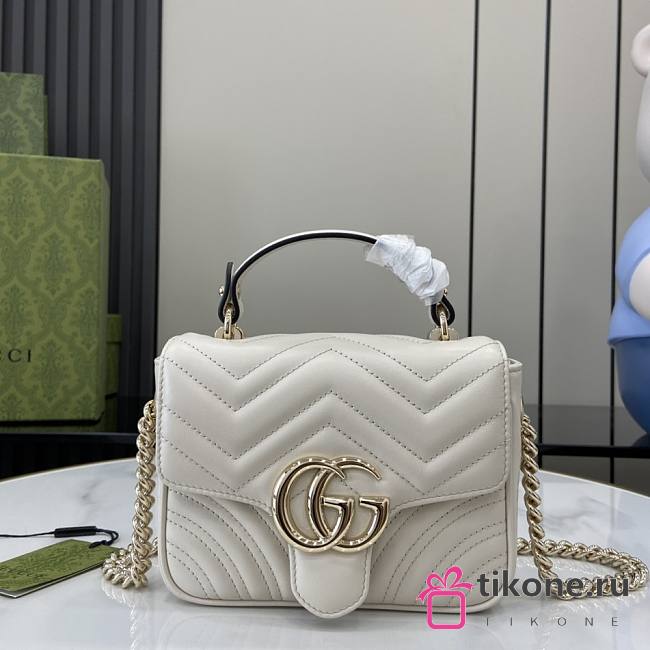 Gucci GG Marmont Mini Top Handle Bag White - 17x13x6cm - 1