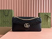 Gucci GG Marmont Medium Leather Shoulder Bag Black - 40x21x8.5cm - 1