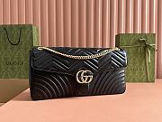 Gucci GG Marmont Medium Leather Shoulder Bag Black - 40x21x8.5cm - 3