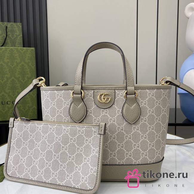 Gucci Ophidia Mini Tote Bag Beige And White - 22x18x10cm - 1