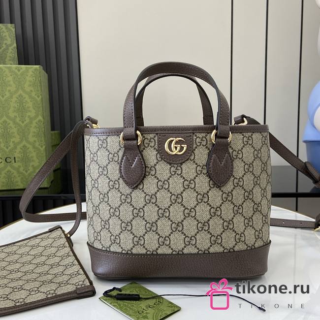 Gucci Ophidia Mini Tote Bag Beige And Ebony - 22x18x10cm - 1