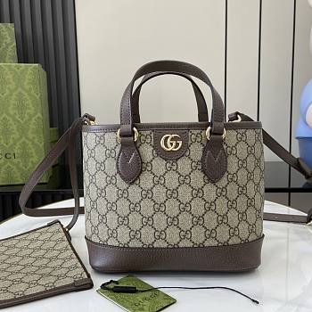 Gucci Ophidia Mini Tote Bag Beige And Ebony - 22x18x10cm