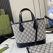 Gucci Ophidia Mini Tote Bag Beige And Blue - 22x18x10cm - 6