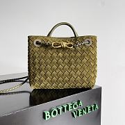 Bottega Veneta Small Andiamo Intrecciato Suede Olive - 25x20x10cm - 1