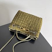 Bottega Veneta Small Andiamo Intrecciato Suede Olive - 25x20x10cm - 2