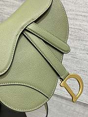 Dior Mini Saddle Bag with Strap Matcha Green Grained Calfskin - 19x15x6cm - 4