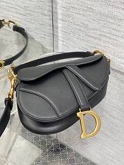 Dior Mini Saddle Bag with Strap Black Calfskin - 19x15x6cm - 6