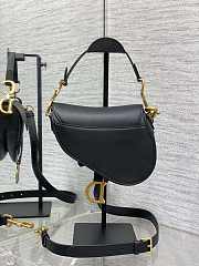 Dior Mini Saddle Bag with Strap Black Calfskin - 19x15x6cm - 5