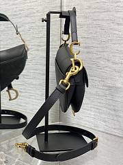 Dior Mini Saddle Bag with Strap Black Calfskin - 19x15x6cm - 4