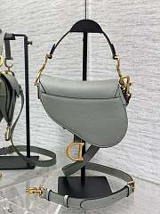 Dior Mini Saddle Bag with Strap Gray Stone Grained Calfskin - 19x15x6cm - 5