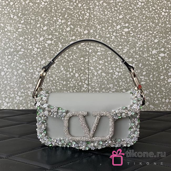 VLTN Valentino Garavani Small Loco Embellished Shoulder Bag - 19x10.5x5cm - 1