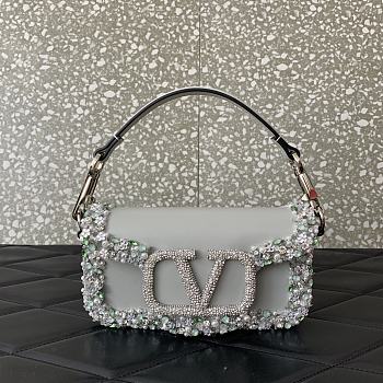 VLTN Valentino Garavani Small Loco Embellished Shoulder Bag - 19x10.5x5cm