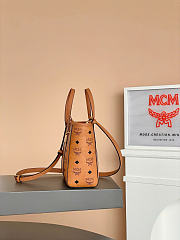 MCM Toni Zip Shopper In Visetos Cognac - 19x9.5x18.5cm - 6