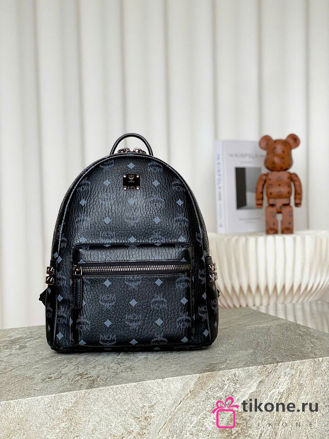 MCM Stark Backpack In Visetos Black - 33x13x26cm - 1