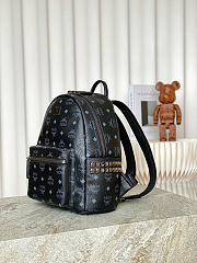 MCM Stark Backpack In Visetos Black - 33x13x26cm - 2