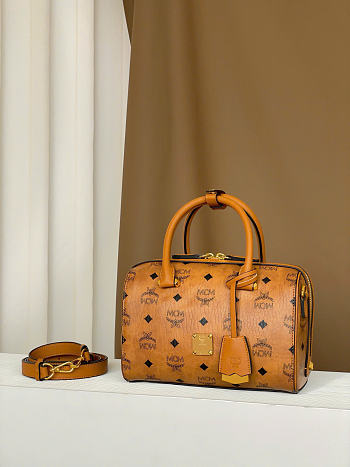 MCM Bag In Visetos Original Cognac - 11x23x15cm