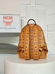 MCM Stark Backpack In Visetos Cognac - 33x13x26cm - 2