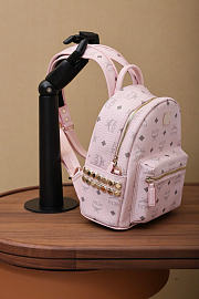 MCM Stark Side Studs Backpack In Visetos Pink - 27x10x21cm - 2