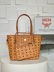 MCM Liz Double Sided Shopper In Visetos Cognac - 29x14x25cm - 2