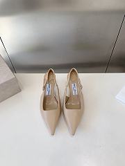 Jimmy Choo Amel 50 Macaron Nappa Leather Sling Back Pumps Beige 50mm - 1