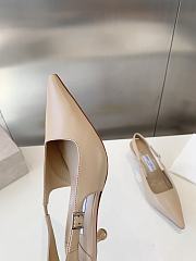 Jimmy Choo Amel 50 Macaron Nappa Leather Sling Back Pumps Beige 50mm - 4