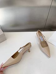 Jimmy Choo Amel 50 Macaron Nappa Leather Sling Back Pumps Beige 50mm - 2