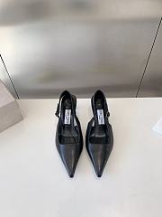 Jimmy Choo Amel 50 Macaron Nappa Leather Sling Back Pumps Black 50mm - 1