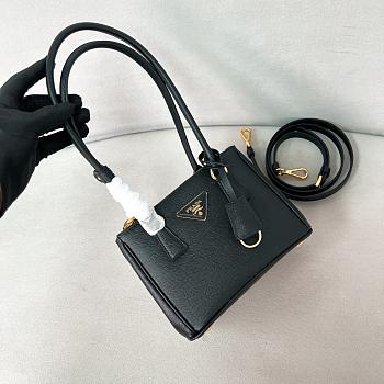 Prada Galleria Saffiano Leather Mini Bag Black - 20x13.5x9.5cm