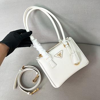 Prada Galleria Saffiano Leather Mini Bag White - 20x13.5x9.5cm