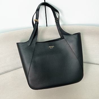 Prada Large Leather Tote Bag Black - 37x33x9cm