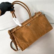 Prada Large Suede Handbag Brown - 38x24x12cm - 1